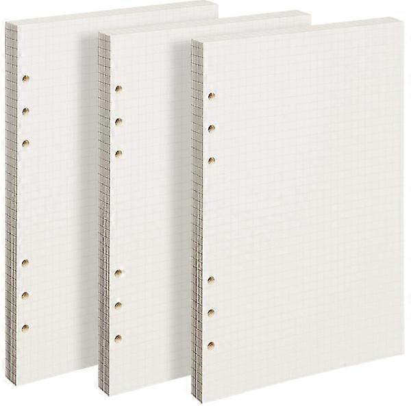 A5 3-Pack 5mm Squared Paper, 6-Hole Practice Paper