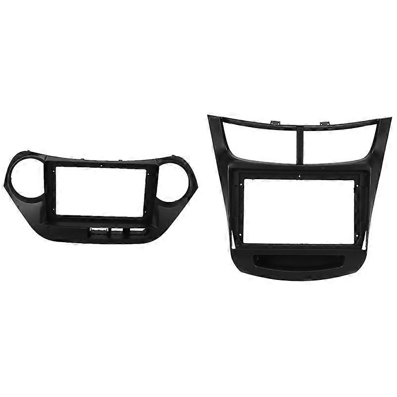 雪佛兰 Sail 9-15 的 17 英寸收音机面板仪表板支架，带 9 英寸 2Din 汽车控制台，适用于现代 i10 14-17（左轮）