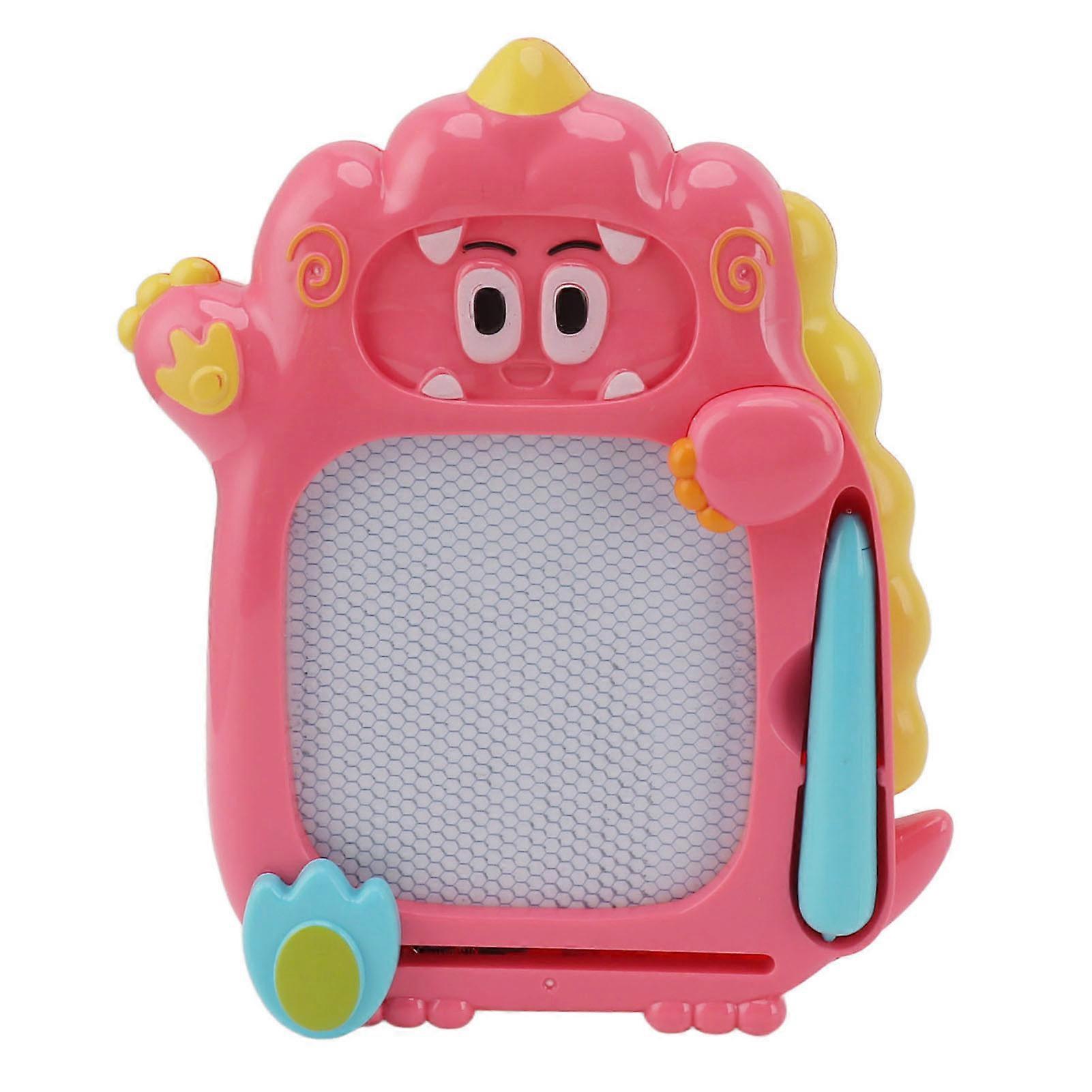 Magnetic Drawing Board Erasable Double Sides Dinosaur Puzzle Pinball Game Toy for Kids Pink