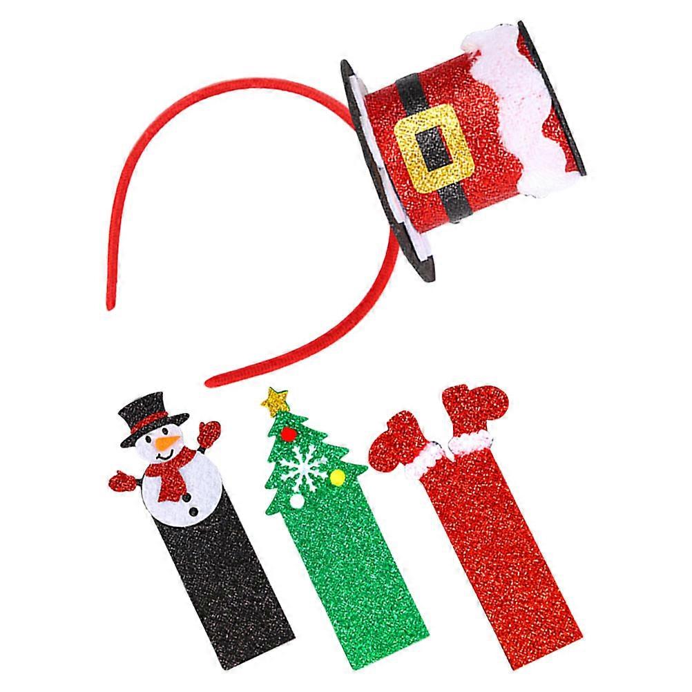 Christmas Top Hat Headband for Adults with Interchangeable Design Assorted Color Plastic and Non Woven Fabric One Size Fits Most