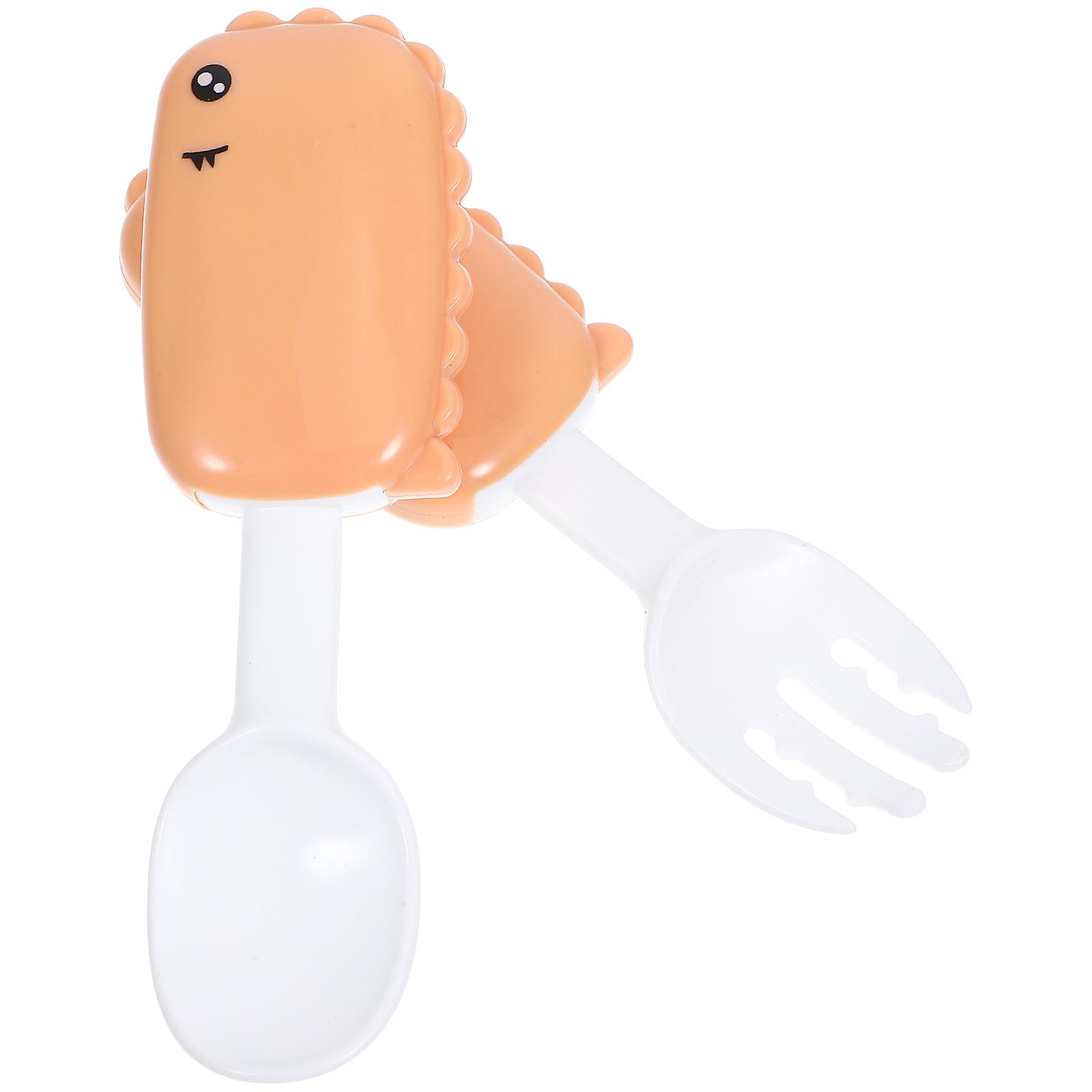 feeding spoon and Fork Set in Orange PP Material for Home Use 1 Set