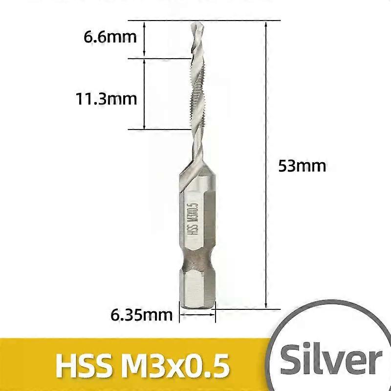 M3-M10 Screw Tap Drill Bits Hss Taps Countersink Deburr Set Metric Combination Bit High Speed Steel Tap Compound Drill Bit