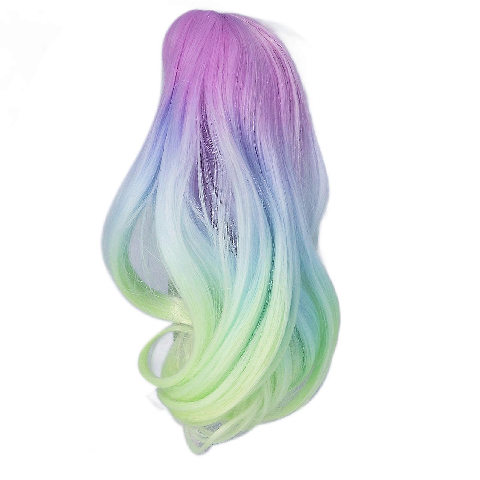 Ball Joint Doll Wig Gradient Color High Simulation Soft Supple 1:3 Doll Wig for 21‑24cm Head Circumference Dolls Colorful 