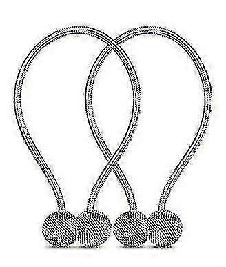 2 Pieces Magnetic Curtain Tiebacks Curtain Clips Rope Holdbacks ,grey