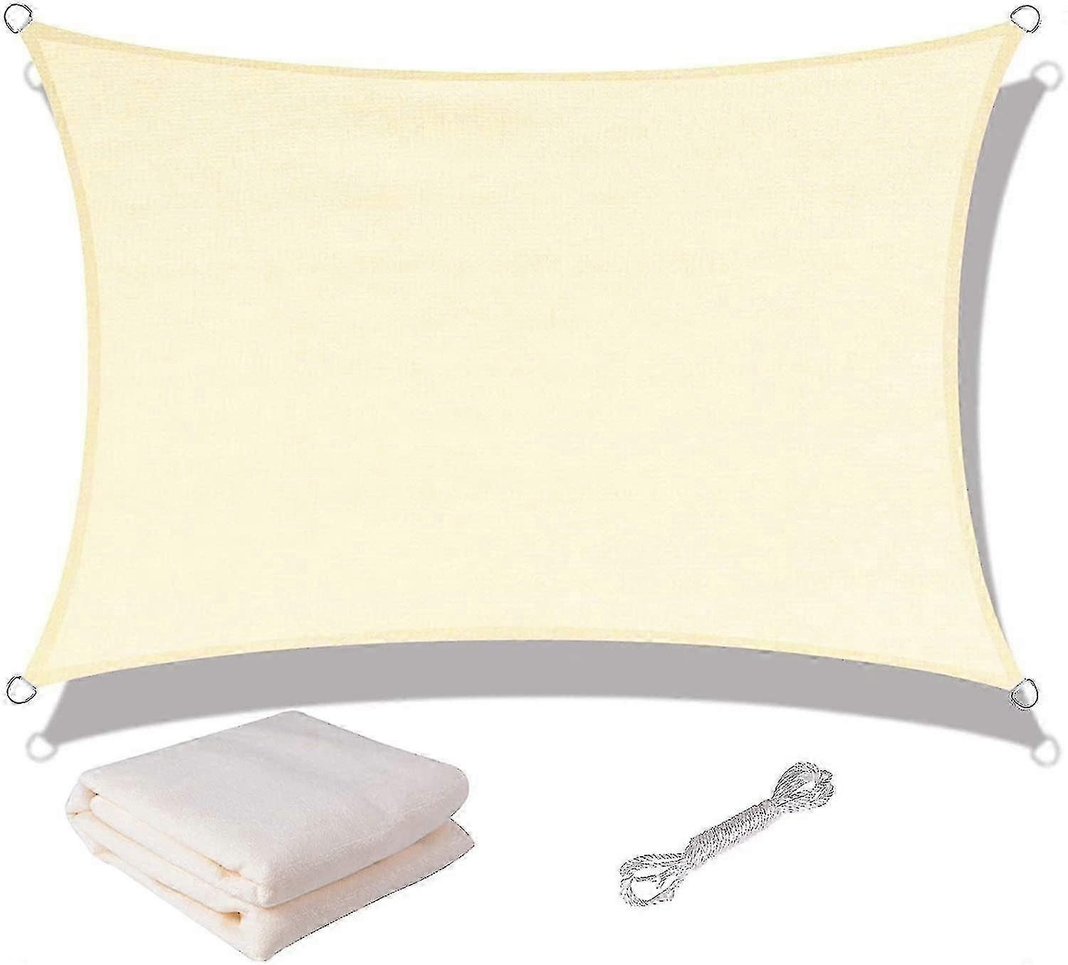 Skuggsegel Rektangulär Skuggpresenning Utomhus Vattentät Och UV-resistent, 2*1,8m, Svart