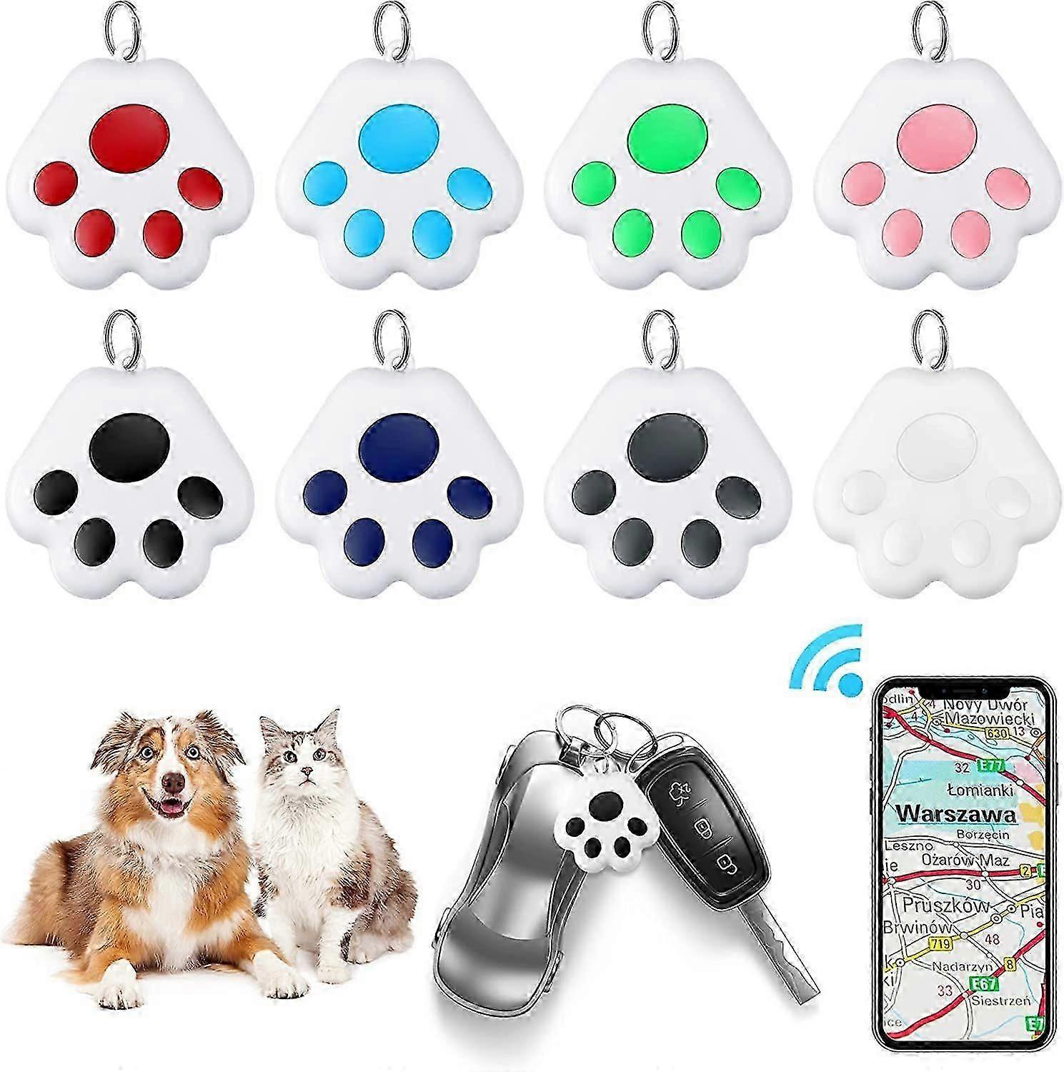 8 pz GPS Tracker per cani bambini, Pet Locator Key Finder in 8 colori