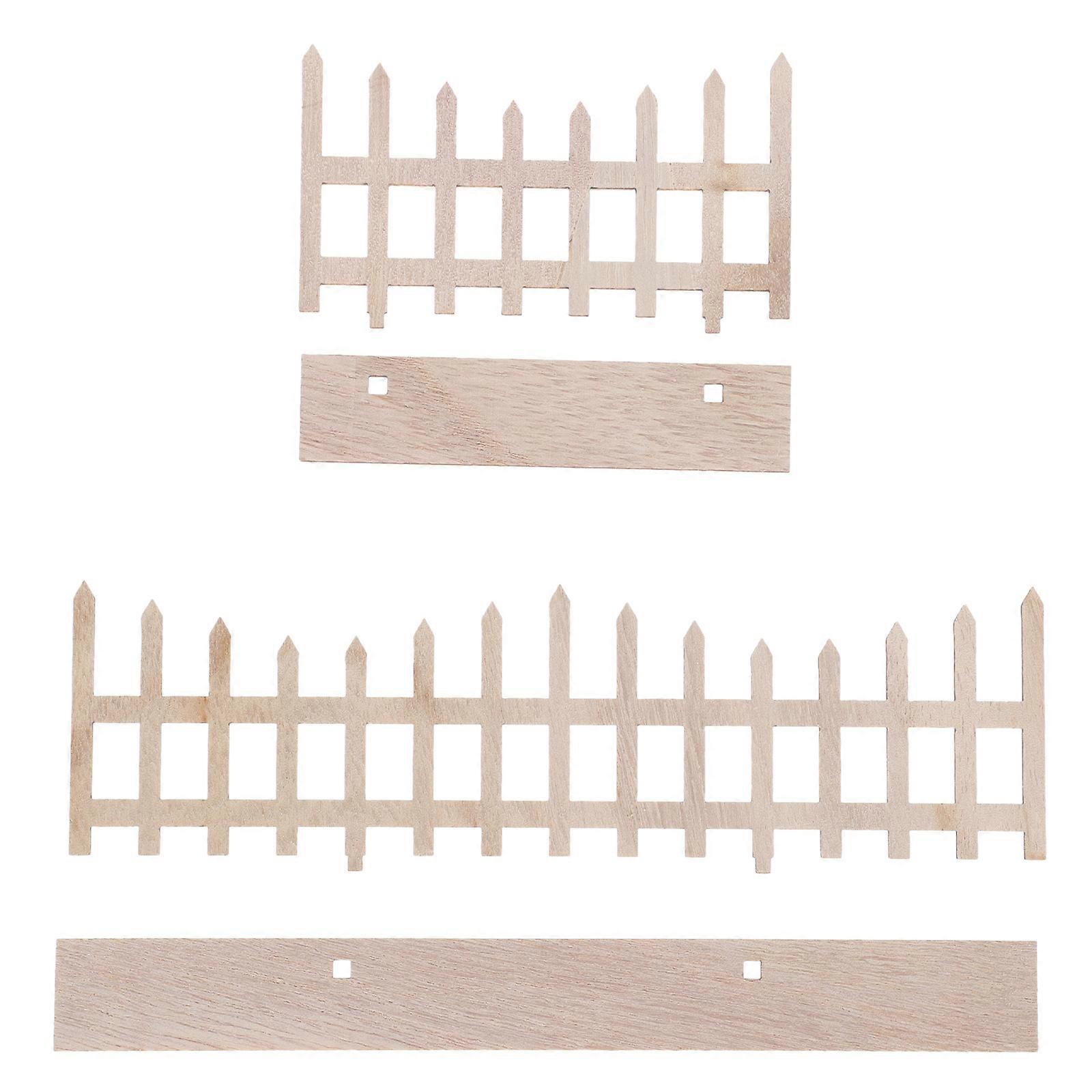 Mini Landscape Fence for Decor Khaki Synthetic Material with 2pcs