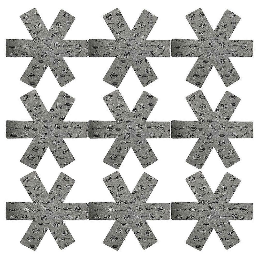 Dining Table Protector Pad 9 Pcs 26CM Heat Resistant For Kitchen Use Grey