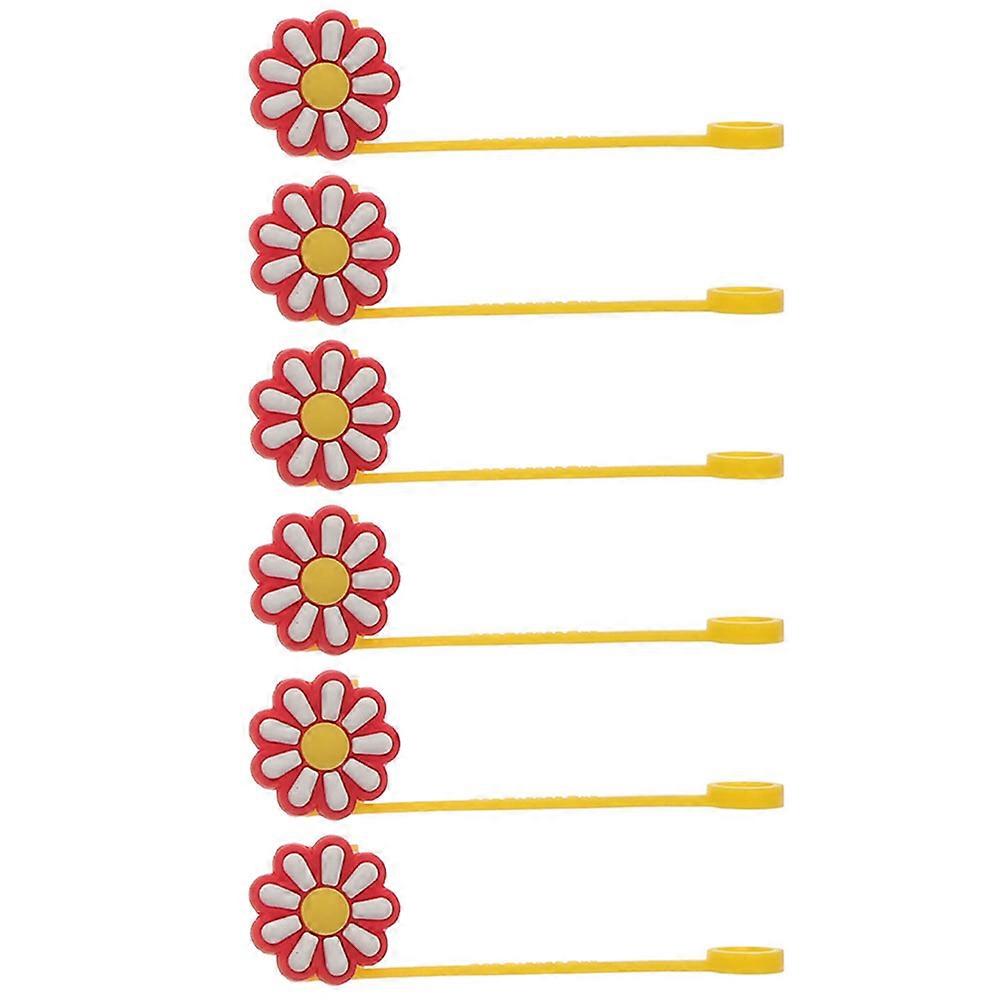 Reusable Straw Covers 6Pcs Cartoon Shape Plugs Outdoor Activity Assorted Color Anti-dust