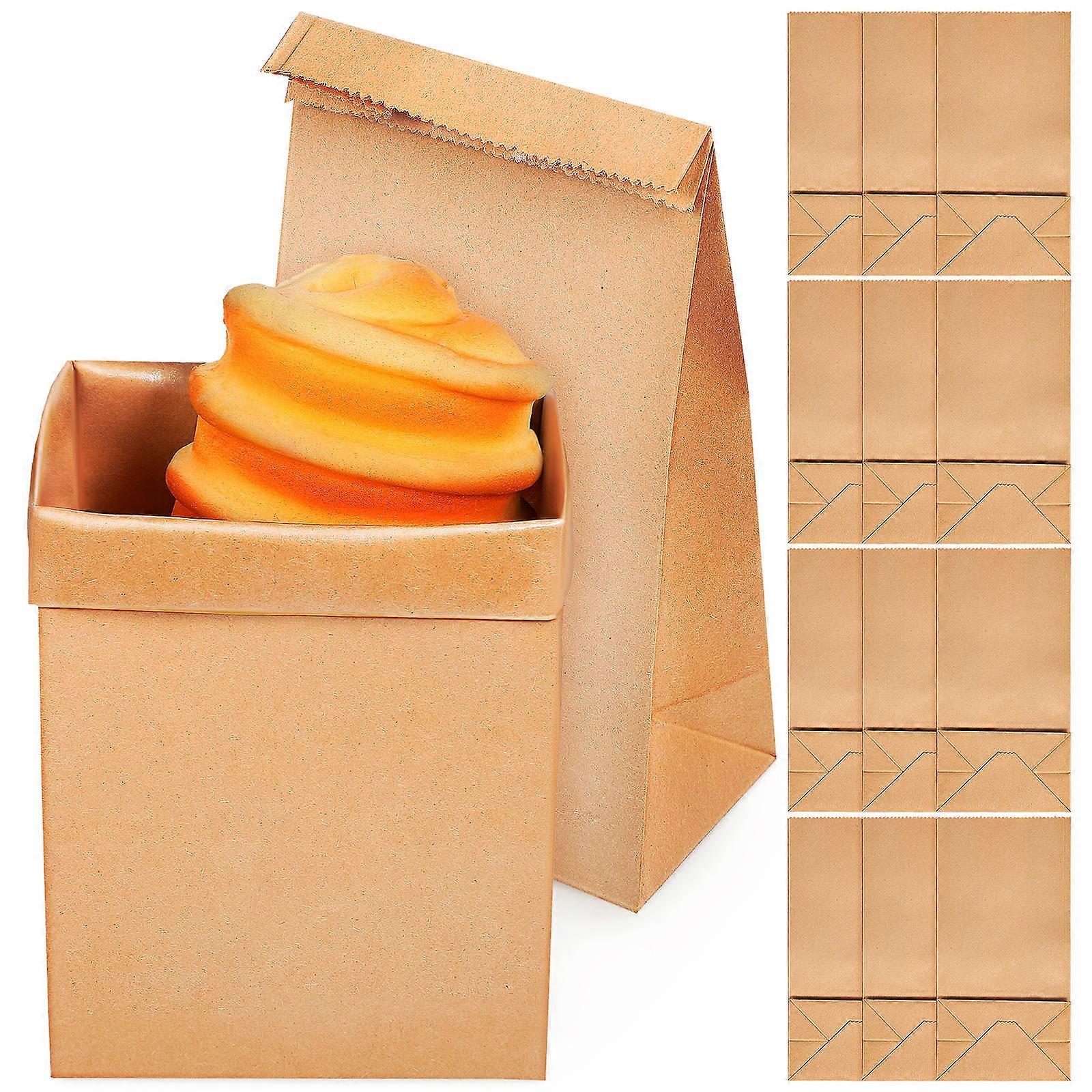 Kraft Paper Bags 120Pack For Cookies Candies And Snacks Brown Rectangular Suitable For Various Occasions