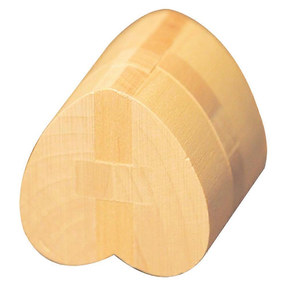 Wooden Heart Shaped Kongming Lock Brain Puzzle for Educational Intellectual Challenge, Safe and Smooth Surface for All Ages