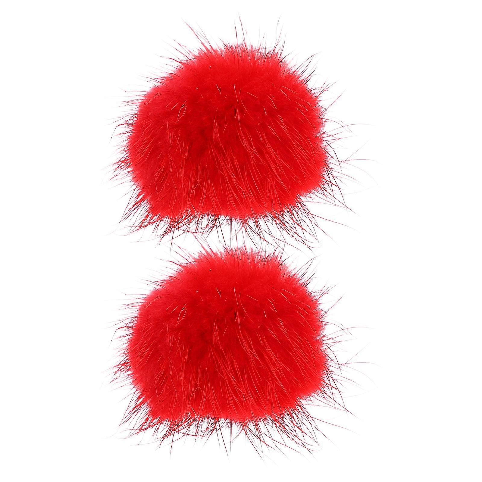 Fluffy Pom Pom Balls for Craft DIY Accessories Red Color 5cm Diameter