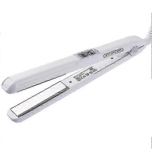 Professional flat iron titanium hair straightener with adjustable temperature high heat 450 degrees frizz free dual voltage iron