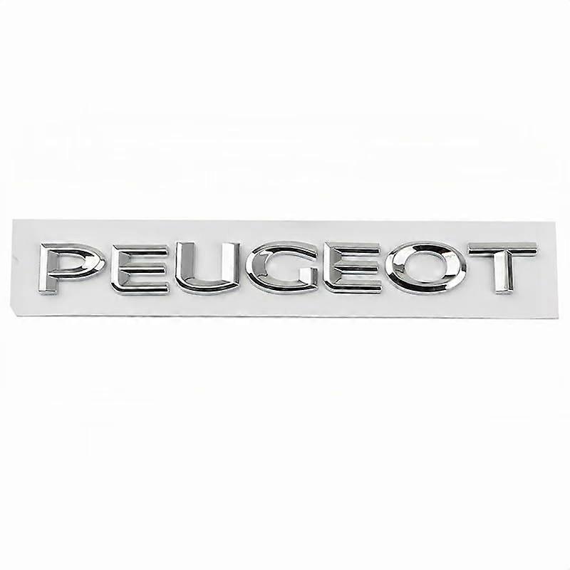 Έμβλημα αυτοκινήτου για Peugeot 208 2019, αυτοκόλλητα γράμματα μετάλλων επιστολών Αξεσουάρ διακόσμησης κονκάρδων, ασήμι 1 τεμάχιο (ασημί)
