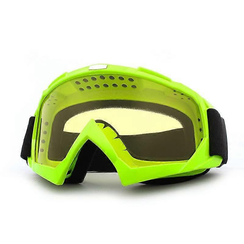 Motorcycle Offroad Goggles Anti-Fog Lenses, Dustproof Motocross Eyewear, Polycarbonate Lenses, Adjustable Strap, Silver