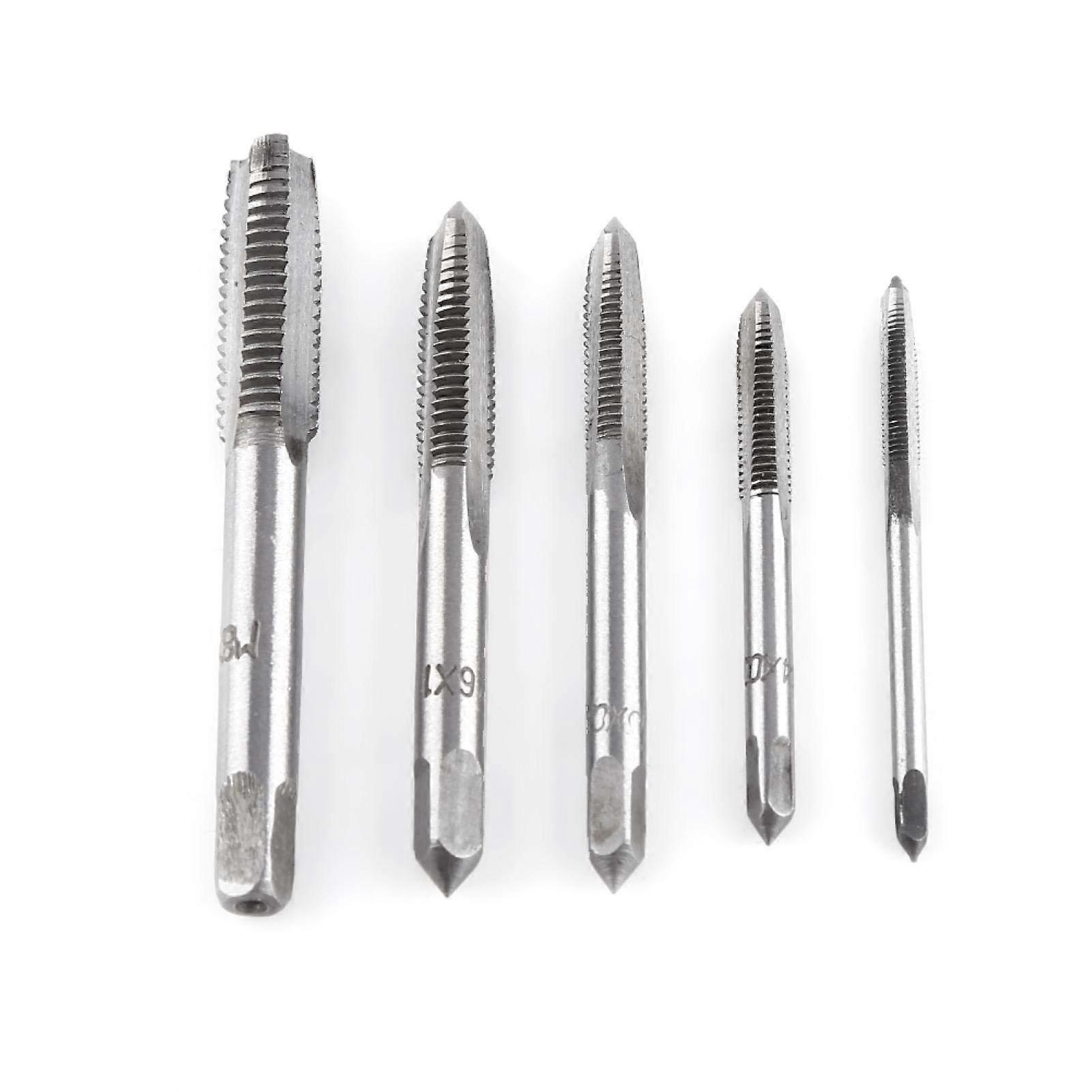 5PCS Tap and Die Set Machine Screw Thread Plug with Quality Bearing Steel for Hardness