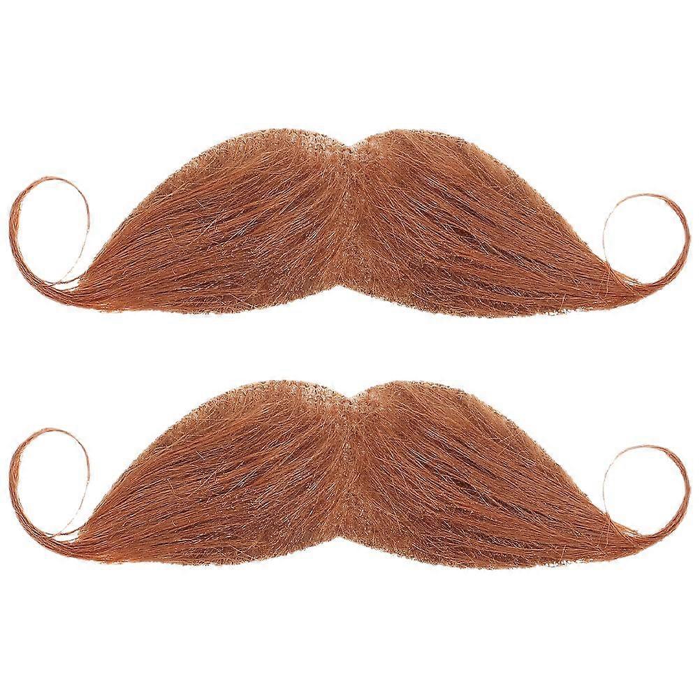 2pcs Fake Mustache Realistic Mustache False Mustache Artificial Beard Realistic Bead for Party Simulated Mustache Prop Halloween Party Fake Mustache B