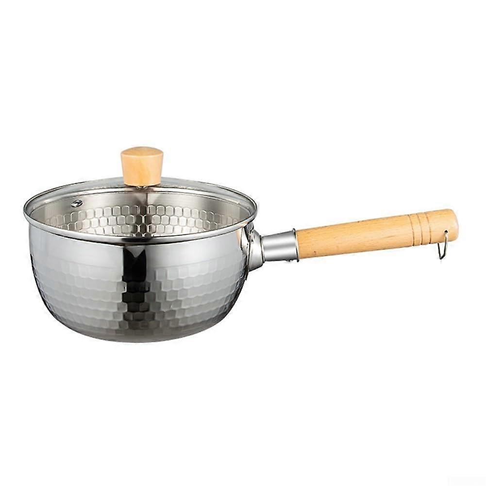 Efficiently Cook with 304 Stainless Steel Japanese Style Snow Flat Pot Suitable for Induction Cookers and Easy to Maintain (22cm with cover)