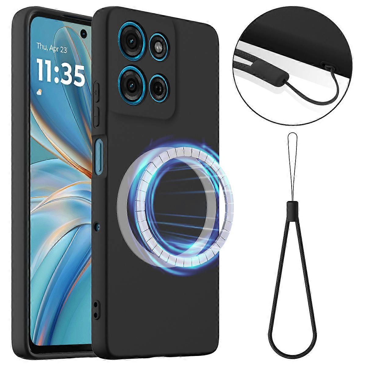 Compatível Para Motorola Moto G86 5G Case Compatível com MagSafe Anti-Drop Liquid Silicone Phone Cover