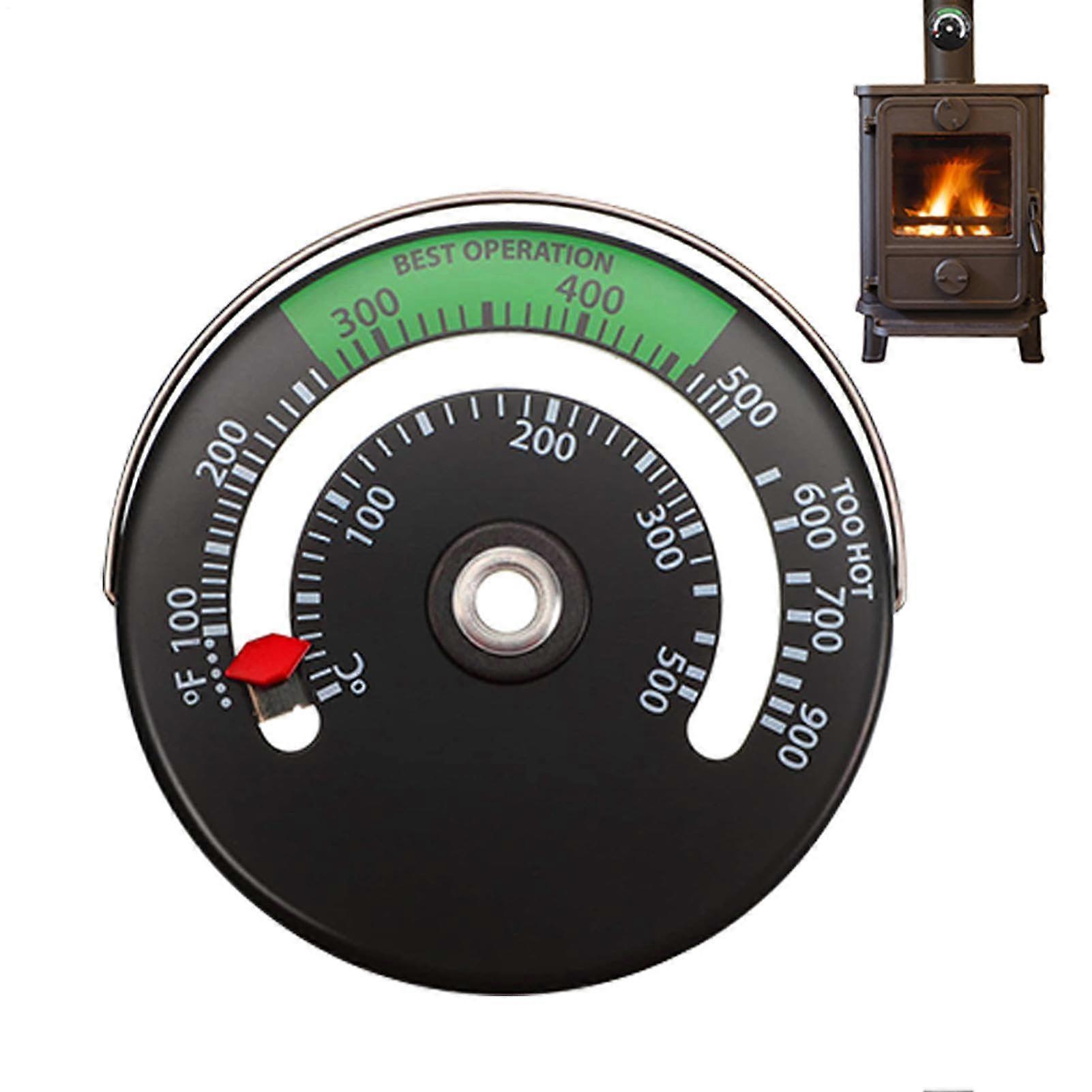 Magnetic Stove Thermometer - High Precision Flue Gauge for Wood Burning and Pellet Stoves - Elegant Design and Durable Construction
