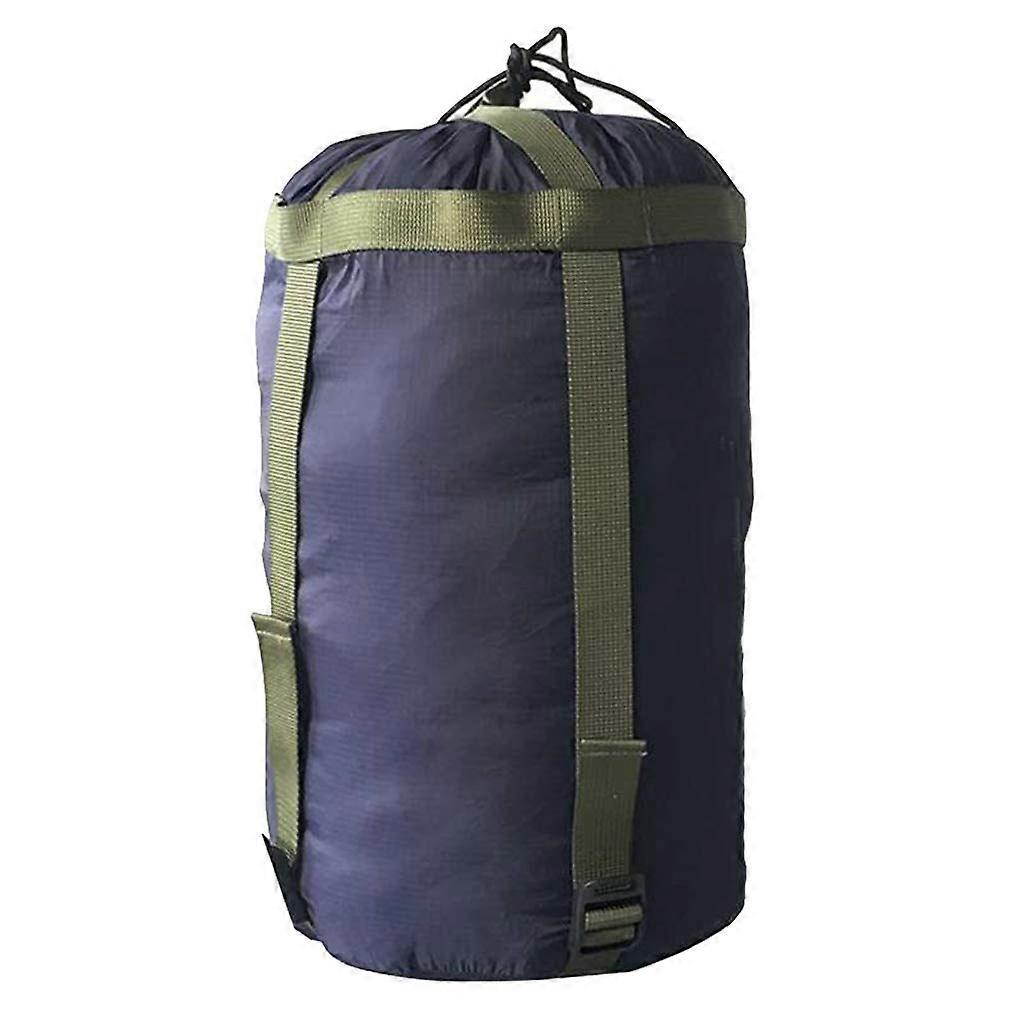 Nylon Compression Stuff Bag for Lightweight Sleeping Bags, Dark Blue, Ideal for Backpacking, Hiking, and Camping