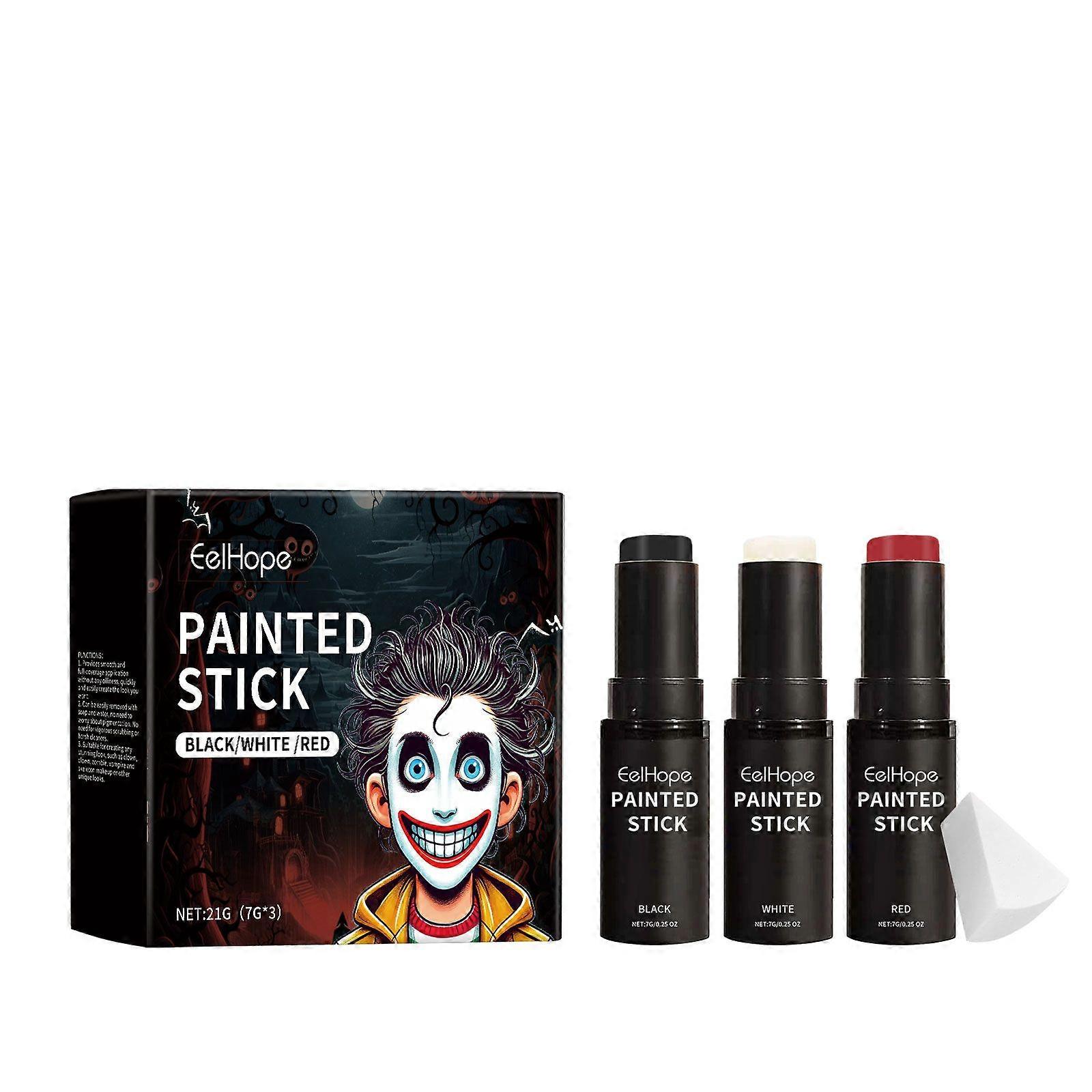Halloween Body Paint Stick Set Full Coverage Paint Foundation Makeup Clown Paint
