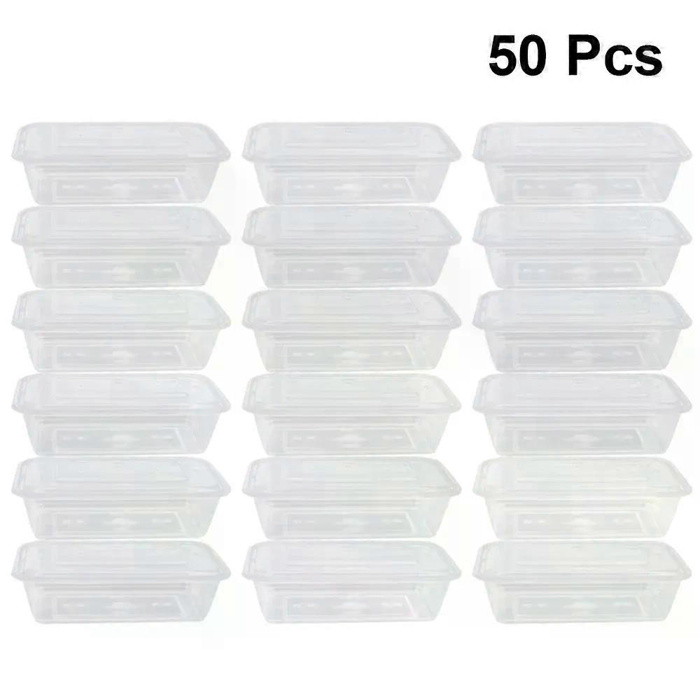 50Pcs Disposable Packing Boxes Temperature Resistant Eco Friendly Food Containers Meal Boxes Carry Out Containers For Party