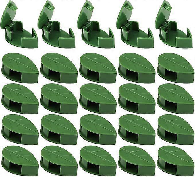 Plant Climbing Wall Fixture Clips 50 Pcs,Self-Adhesive Hook Vines Traction Invisible Holder Supporting Wire Fixing,Green Leaf Simulation for Garden Wa