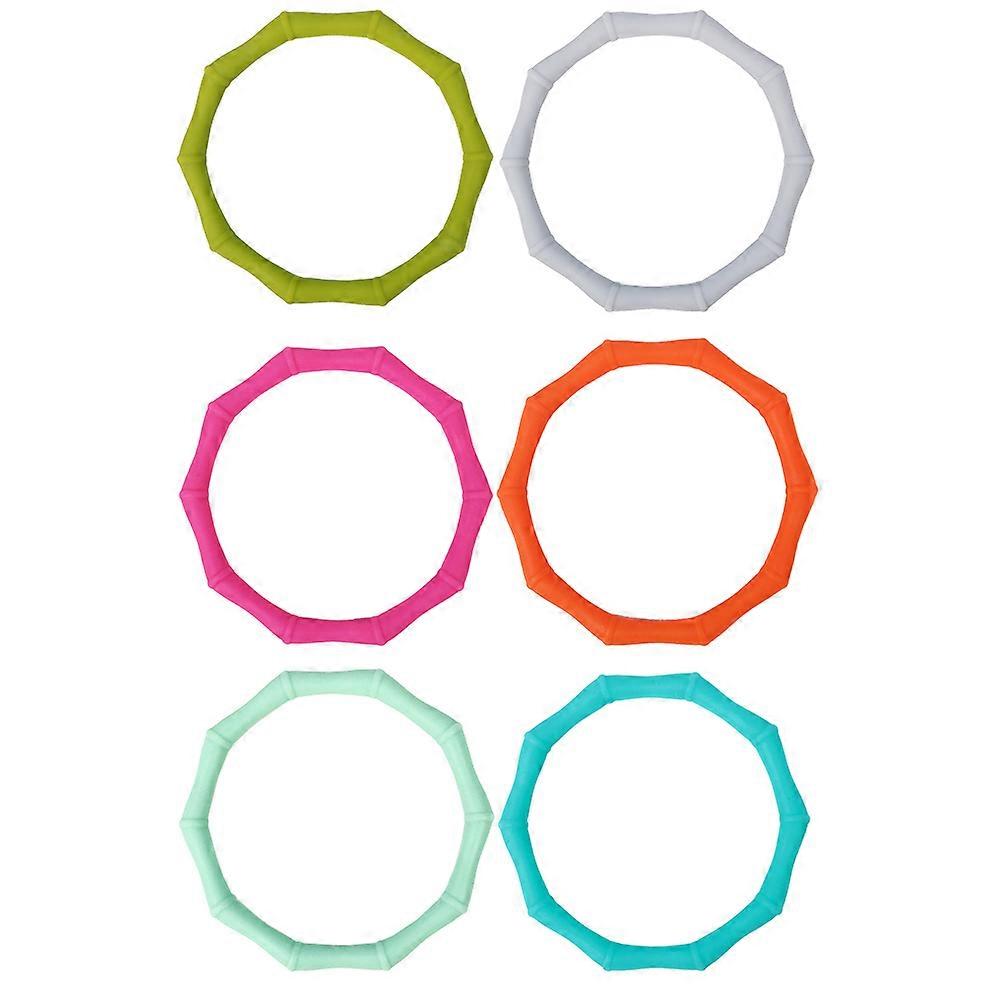 Party Favor Bracelets Silicone Rubber Band Bracelet for Party Assorted Color for Adults 6Pack