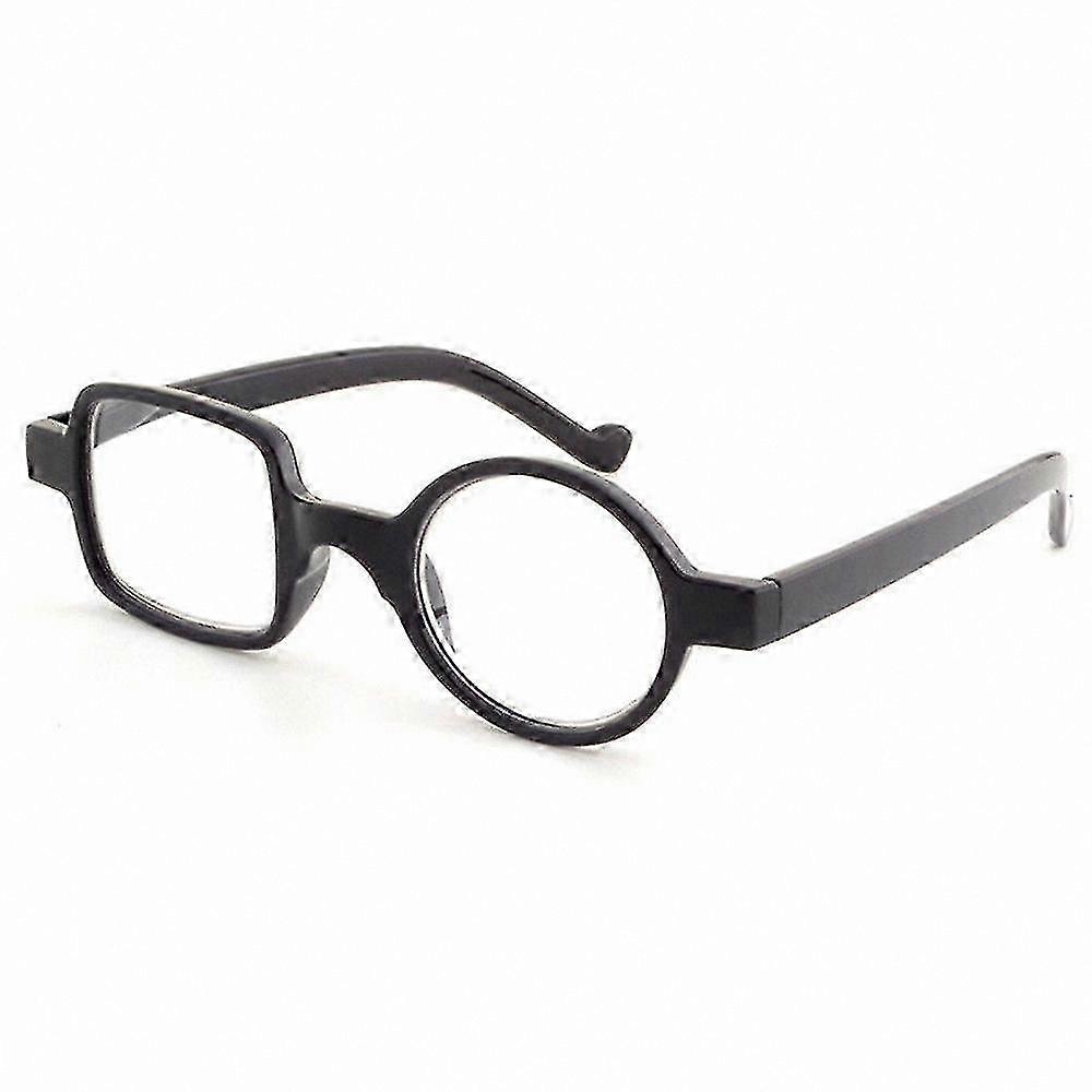 Leopard Print Retro Reading Glasses for Women and Men Presbyopia Friendly Asymmetrical Round Square Optics