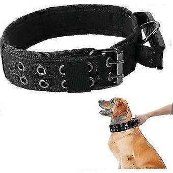 Adjustable Tactical Dog Collar with Handle, Reflective Nylon, Comfortable Training Collar for Medium Large Dogs