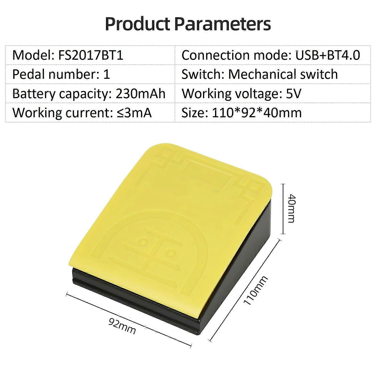 FS2017BT1 Single Foot Switch Multifunctional Customized Foot Pedal USB+BT Dual-mode Connection Mechanical Switch Wide Application