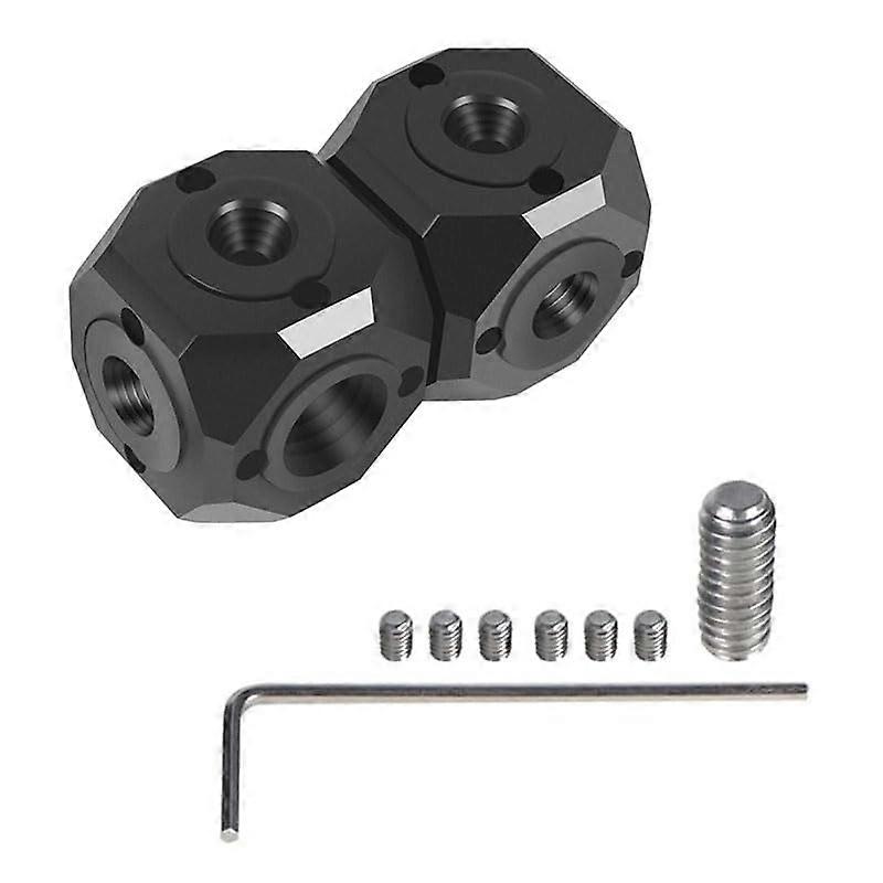1/2 Layer Mini Hexahedron Cold Shoe Extension Mount Adapter with 1/4', 3/8' Screw Hole Tripod (BlackTwo Layer Adjustable)