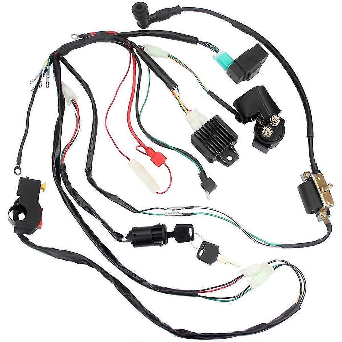 Wiring harness for 50cc ATV electric quad with CDI ignition coil kit