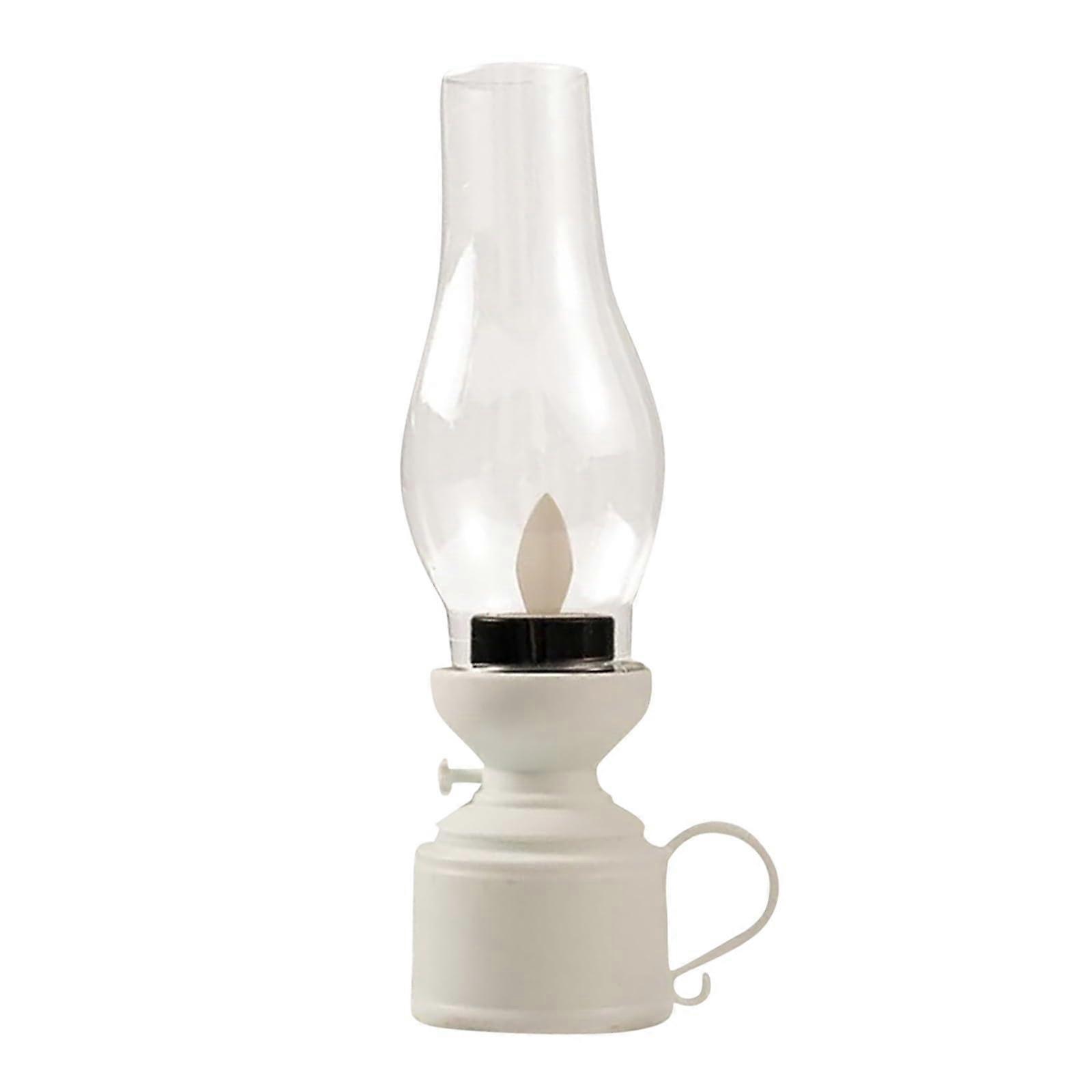 Night Lamps Retro Flameless Table Lamp LED Kerosene Style Battery Powered Bedside Wall Plug In 7x5.5x18 Cm C