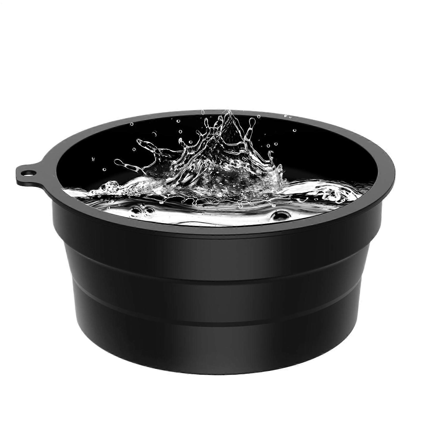 Foldable Ice Bath Bowl, Portable Silicone Ice Plunge Basin For Face And Skin Firming, Home Or Travel, Black