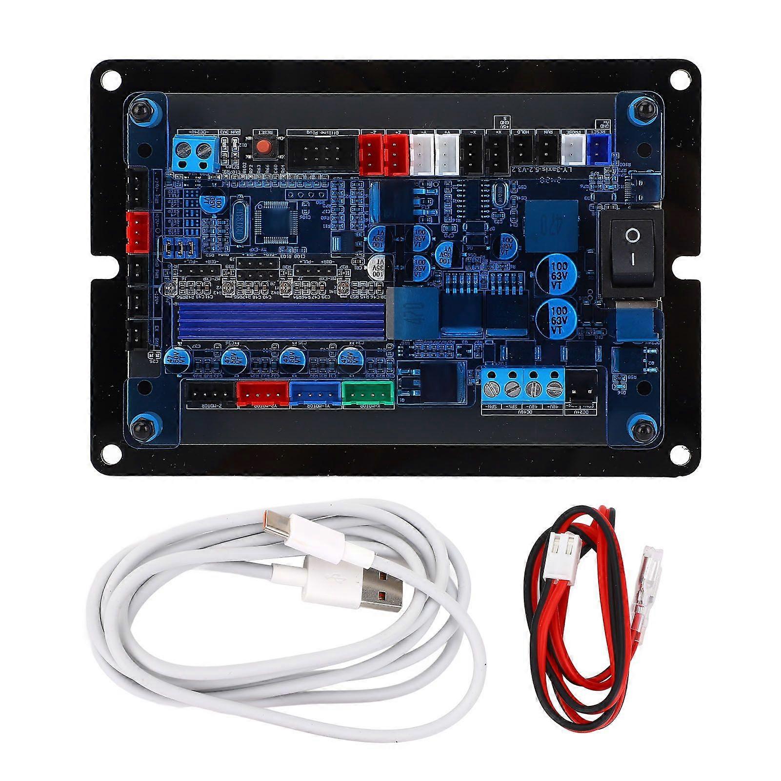 3 Axes GRBL Controller Board 32 Bit Stepper Motor Driver Board for Woodworking Engraving Machine CNC Router DC12-48V