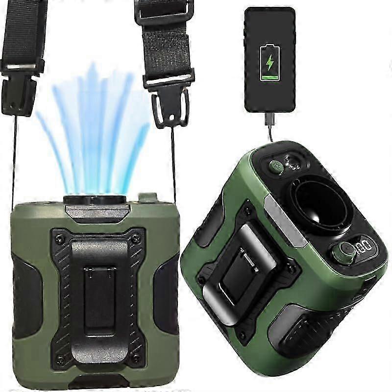 מאוורר חגורה עם 100 מהירויות ונורת LED לנסיעות קמפינג