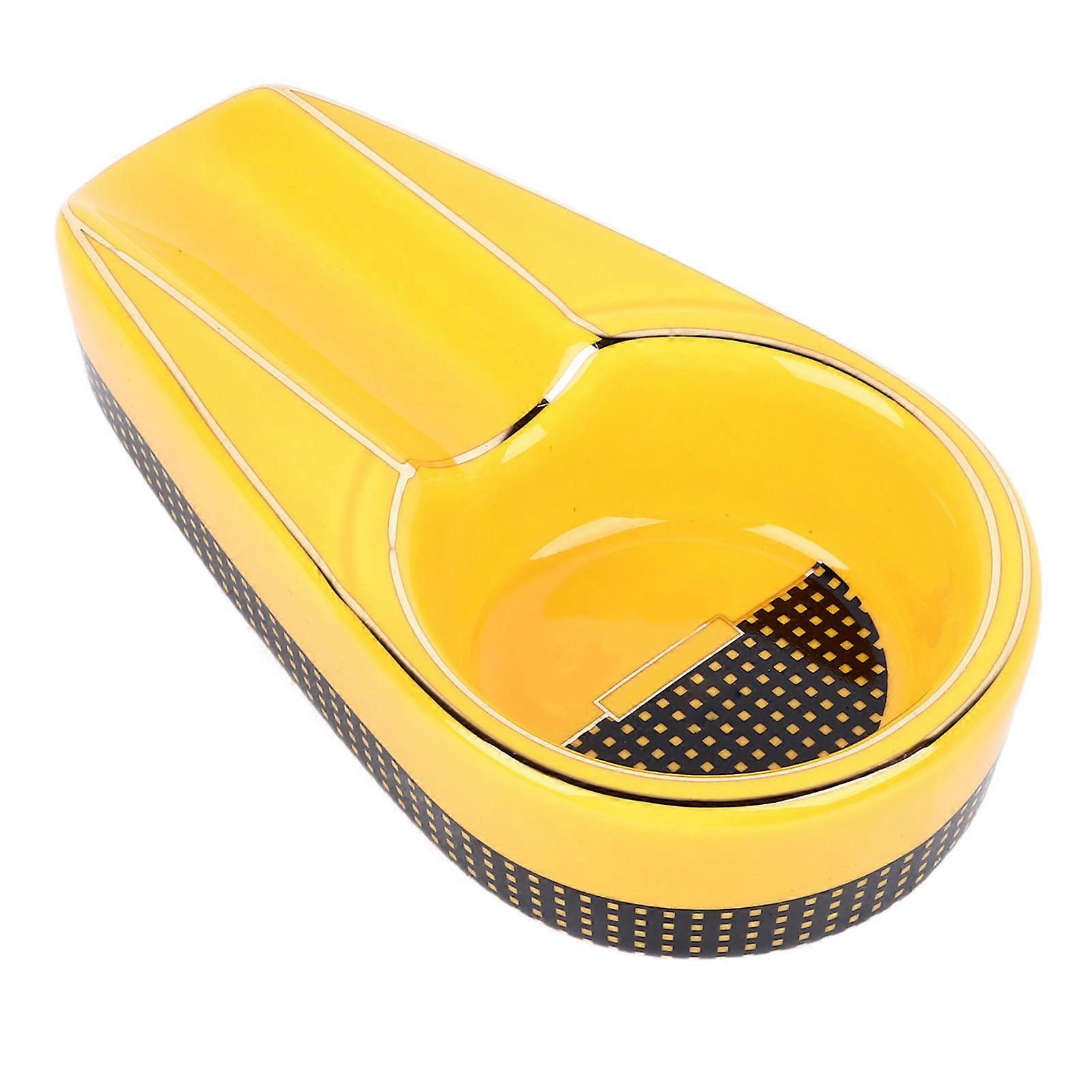 Portable Ceramic Cigar Ashtray with Slip-Resistant Bottom, Exquisite Design