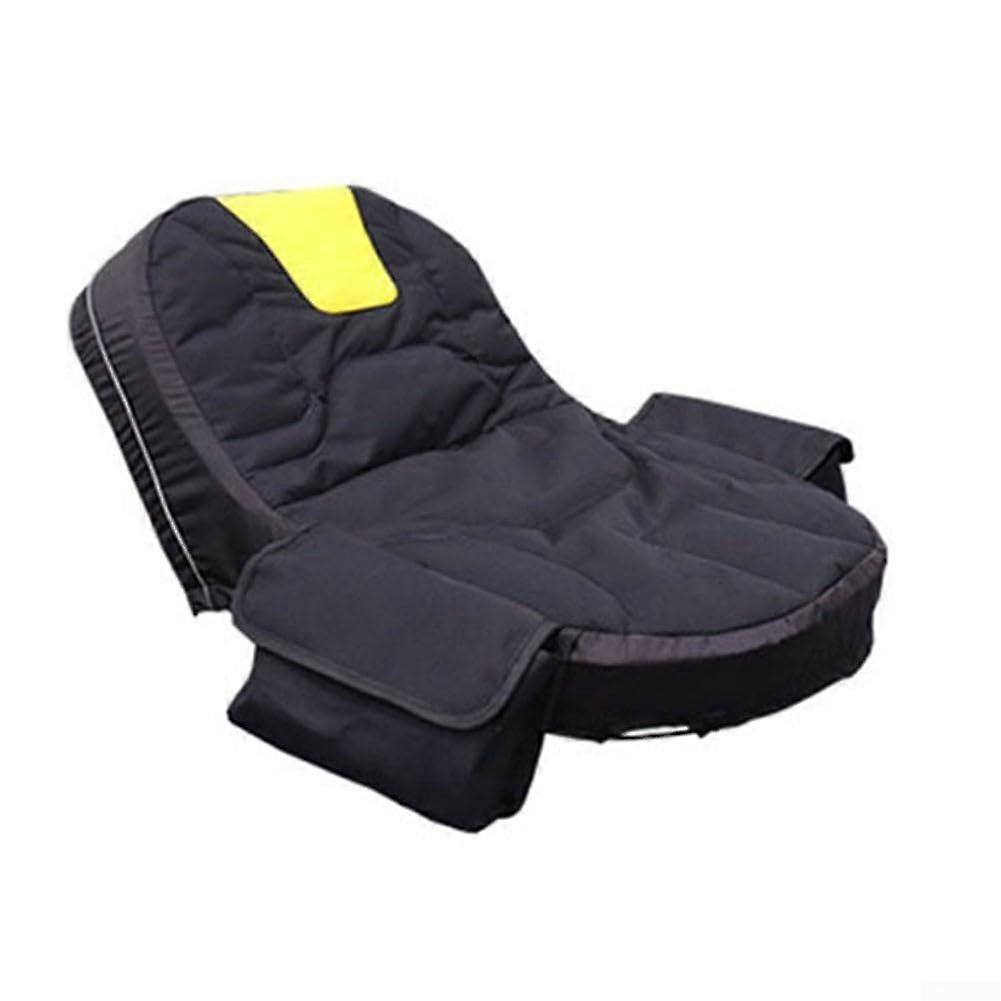 Adjustable Waterproof Lawn Mower Seat Cover for Tractor Chairs, Dustproof Protector with Straps, Black and Yellow Design