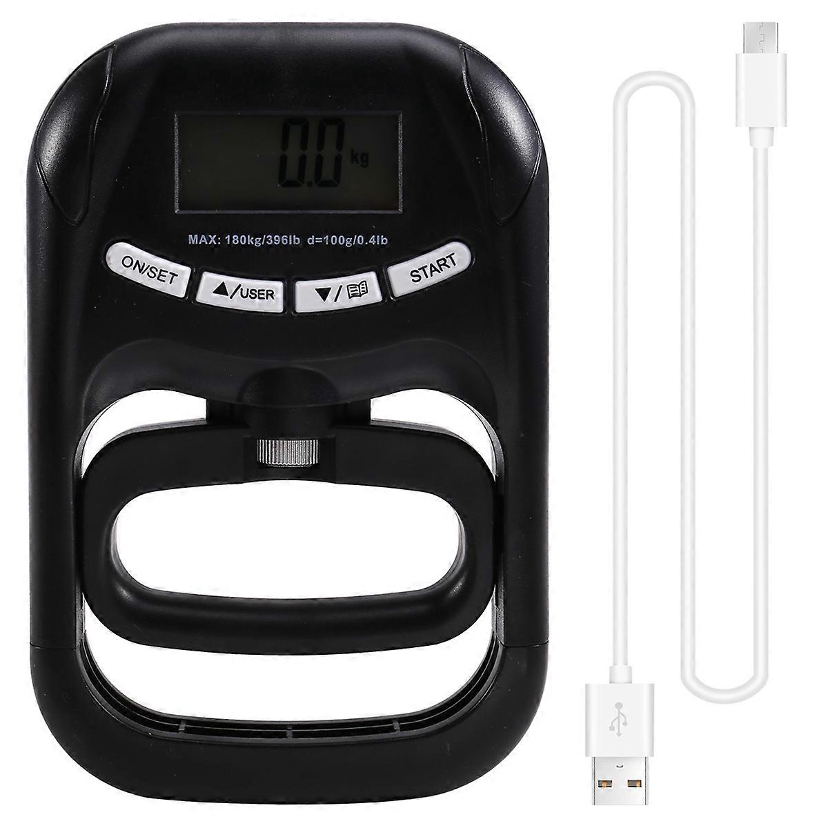 396Lbs/180Kg EH121 Dynamomètre à main Entraîneur de force de poignée Noir