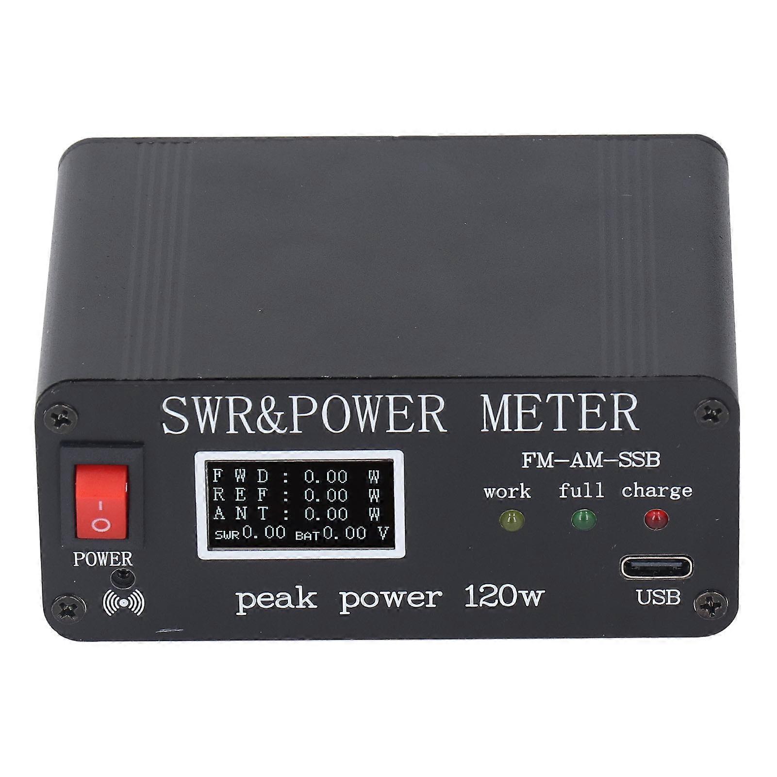 1.8MHz-50MHz SWR Power Meter with OLED, Type C, 1000mAh Battery
