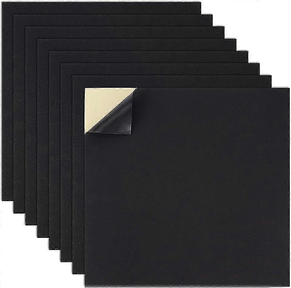 8 قطع 1 مم أسود EVA رغوة صفائح ذاتية اللصق لعزل الصوت ، تأثيري ، DIY ، حماية الأثاث