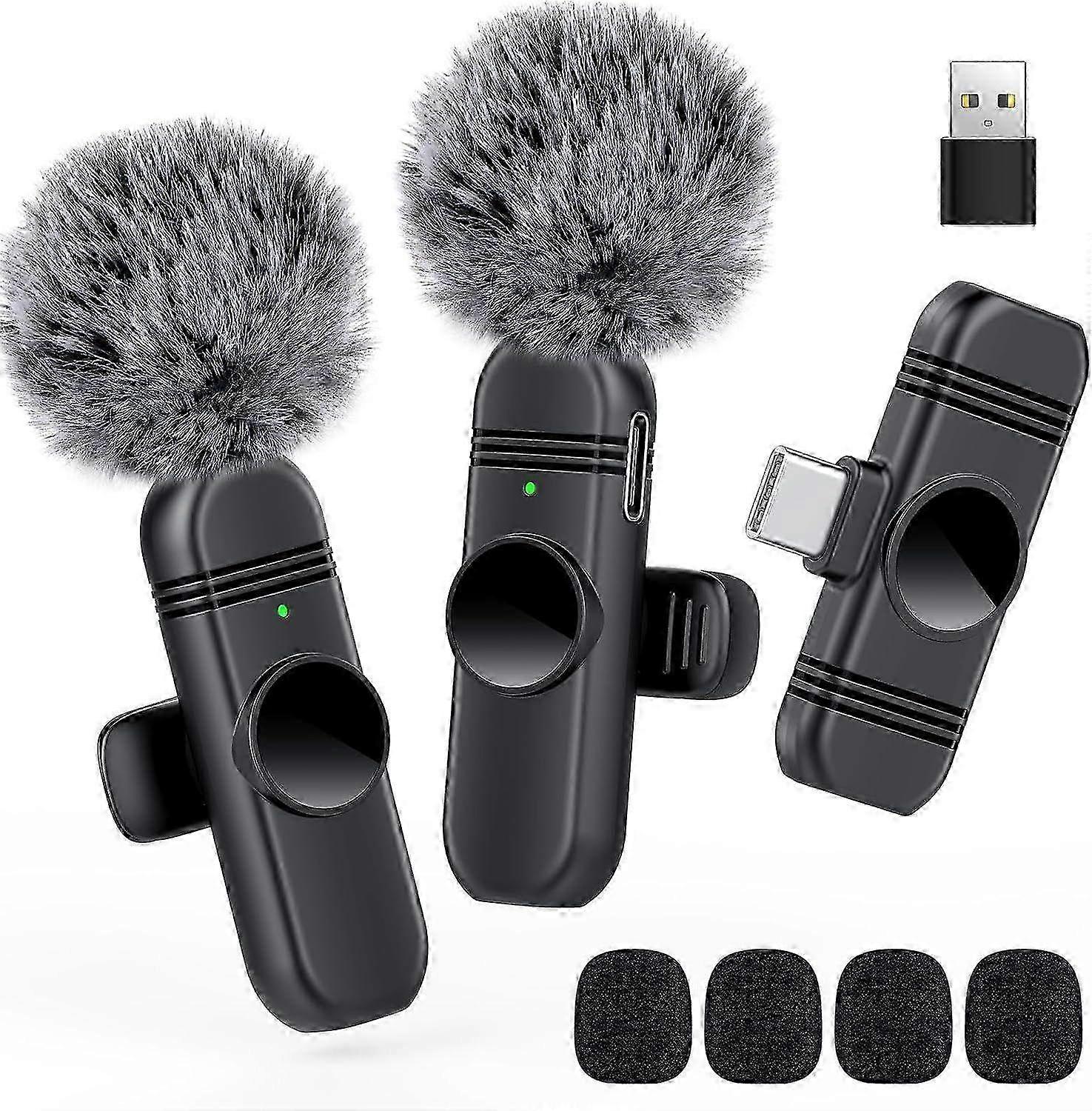 2025 Latest Model Type C Wireless Tie Microphone for iPhone 15, Android and