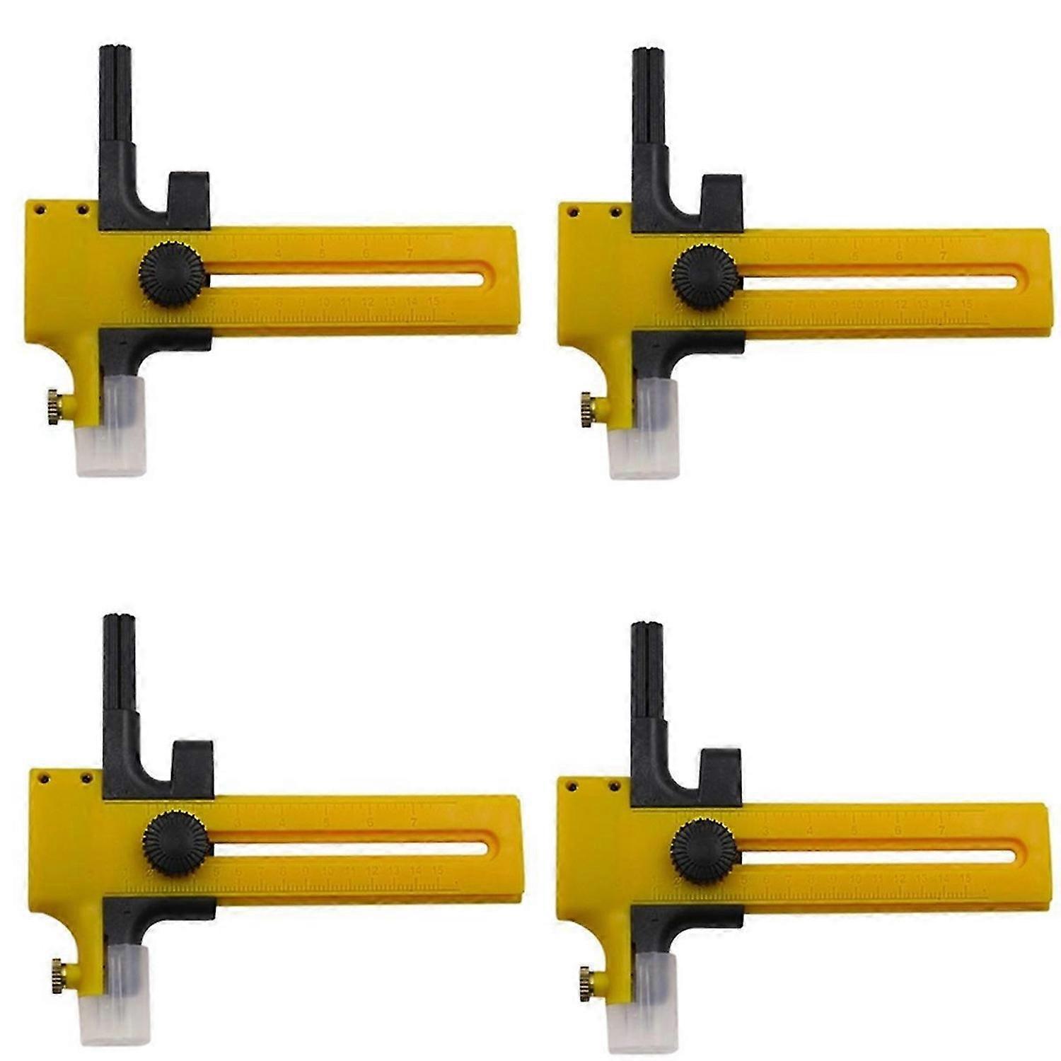 Yellow Adjustable Circular Cutting Tool for Making Fabric Crafts