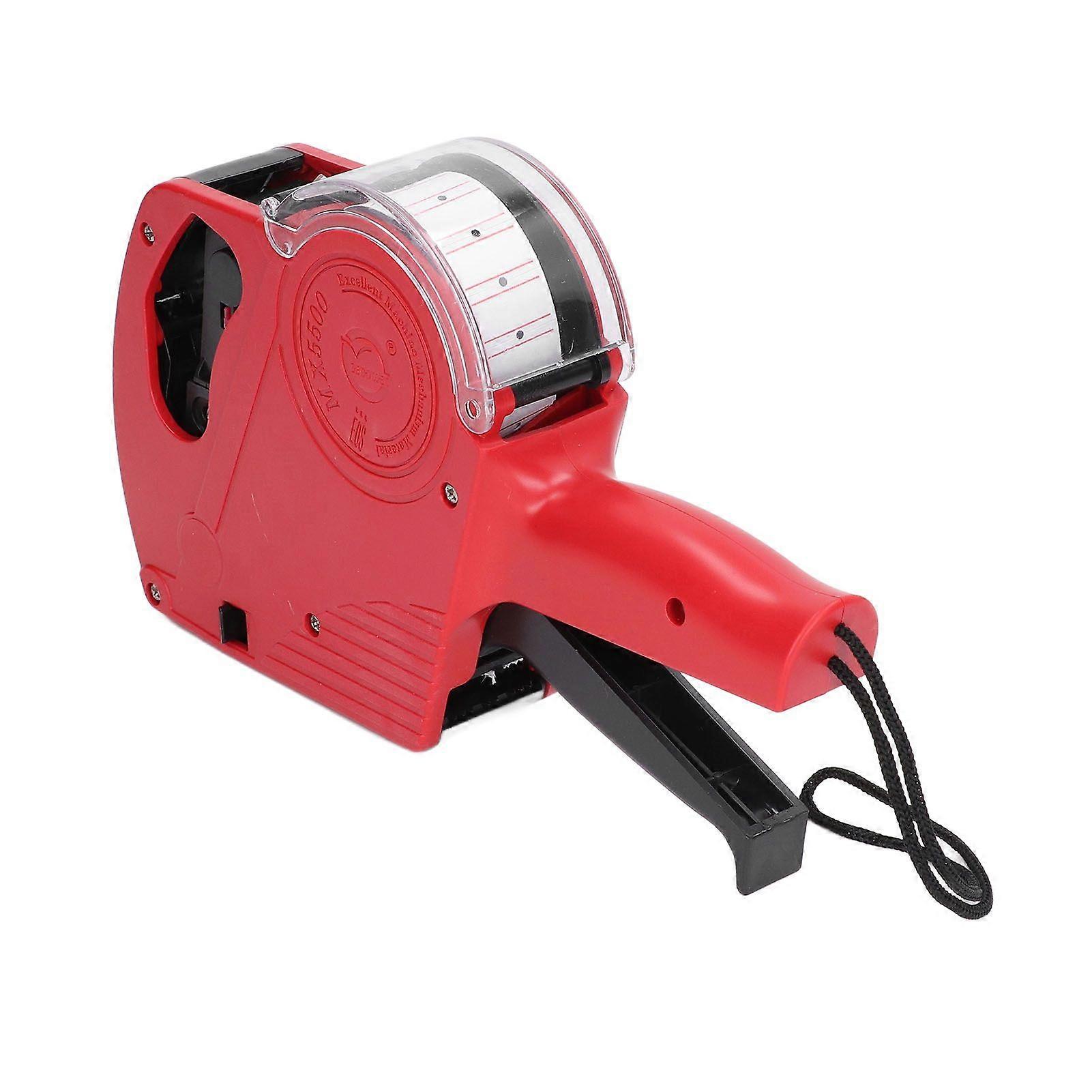 Manual Labeling Machine 8 Digits Price Tag Gun with Cartridge Portable Price Marking ToolRed