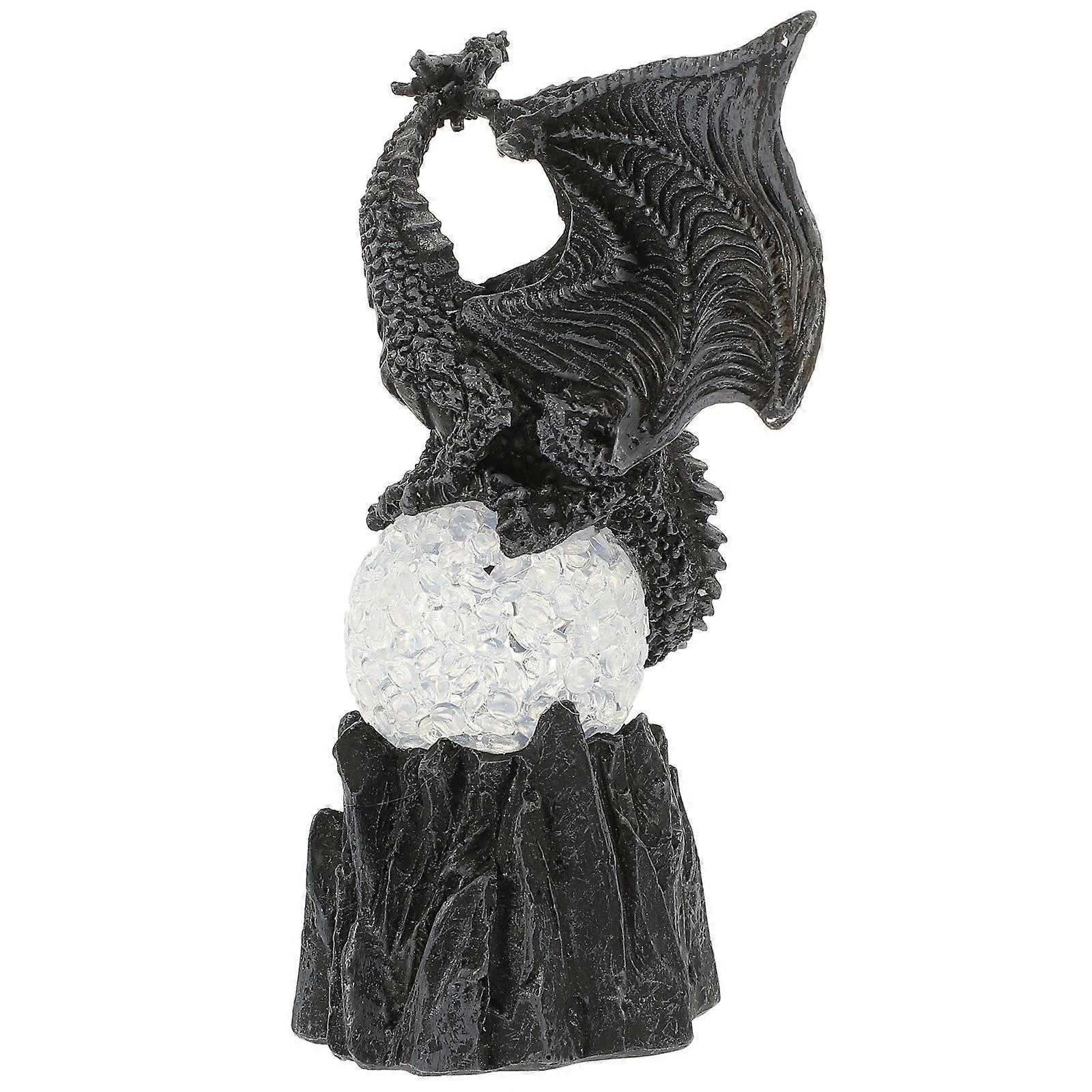 Halloween Dragon Decor Resin Statue with Light Ball Function 4Pcs Set