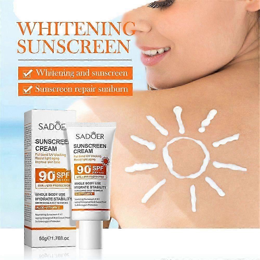 SPF 90+ Sunscreen for Face and Body - UV Resistant Protection with Repairing Properties for All-Day Care