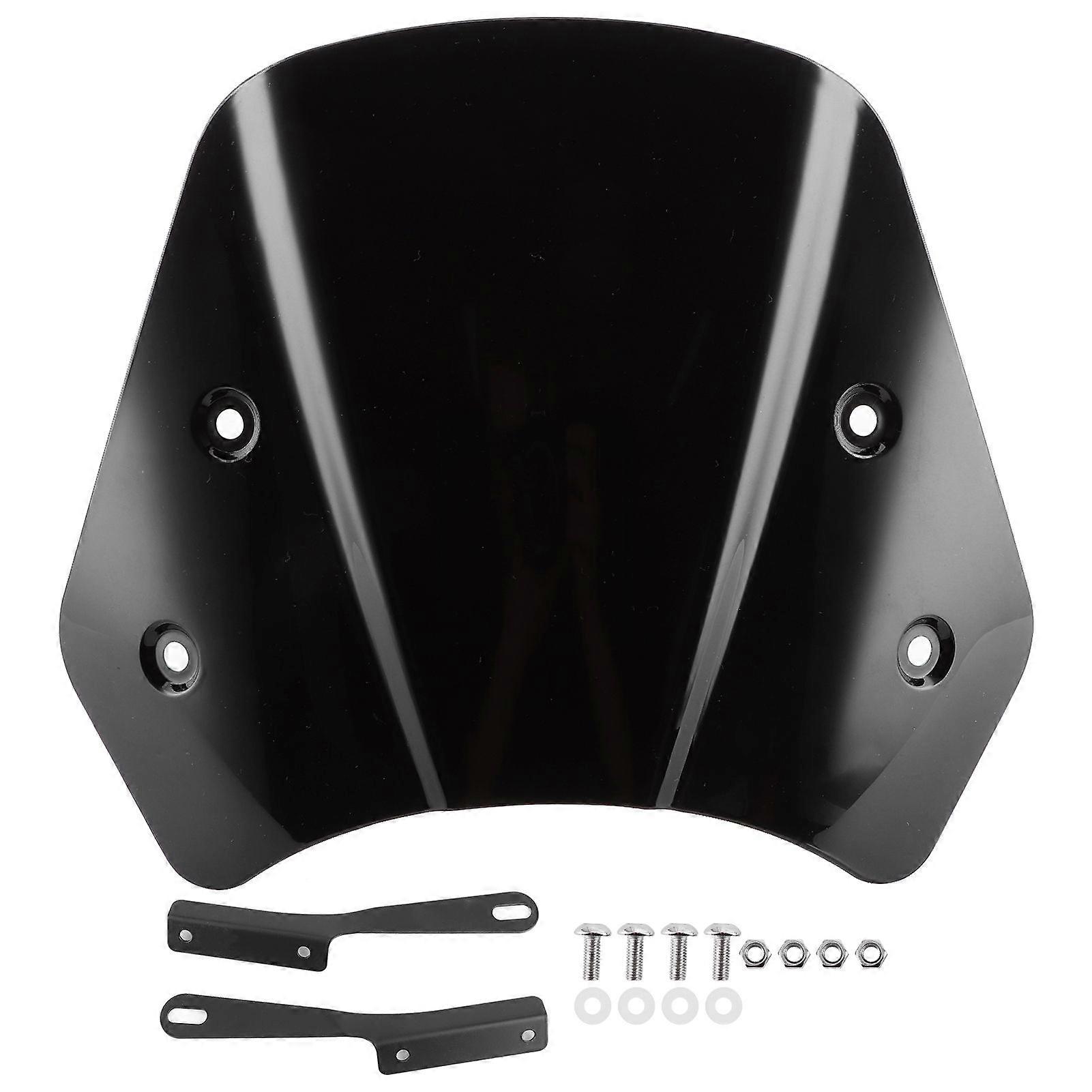 Universal Motorcycle Windshield Wind Deflector Screen W/Mounting Bracket for 57inBlack