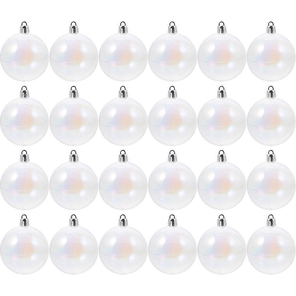 24Pcs Colorful Glossy Hanging Ornaments For Christmas Tree Decorations Perfect For Holiday Celebrations 8X8cm